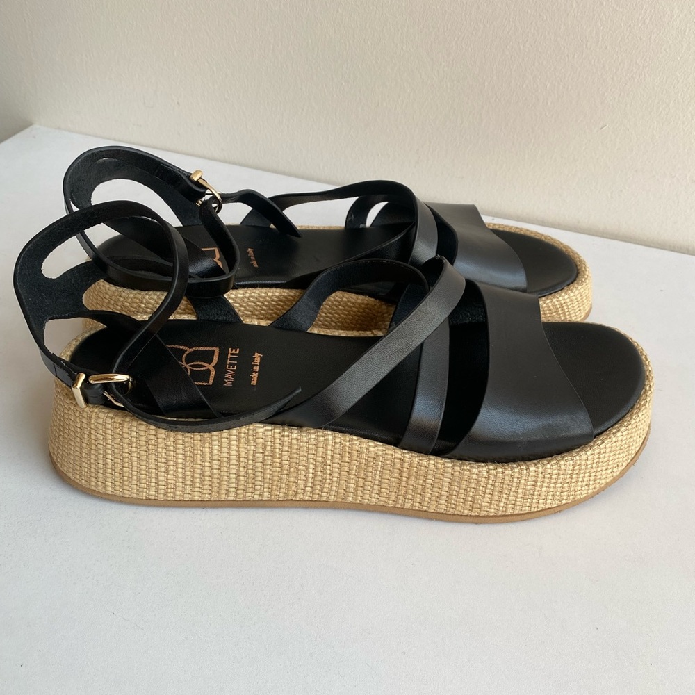 Mavette Leather Flatform‎ Sandals Size 41